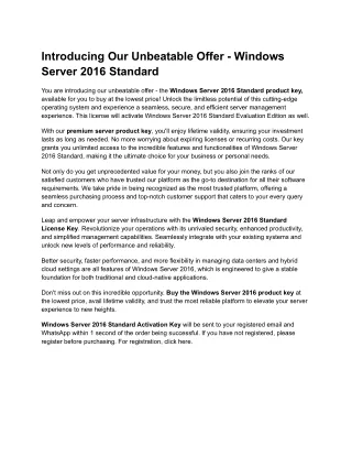 Windows Server 2016 Standard