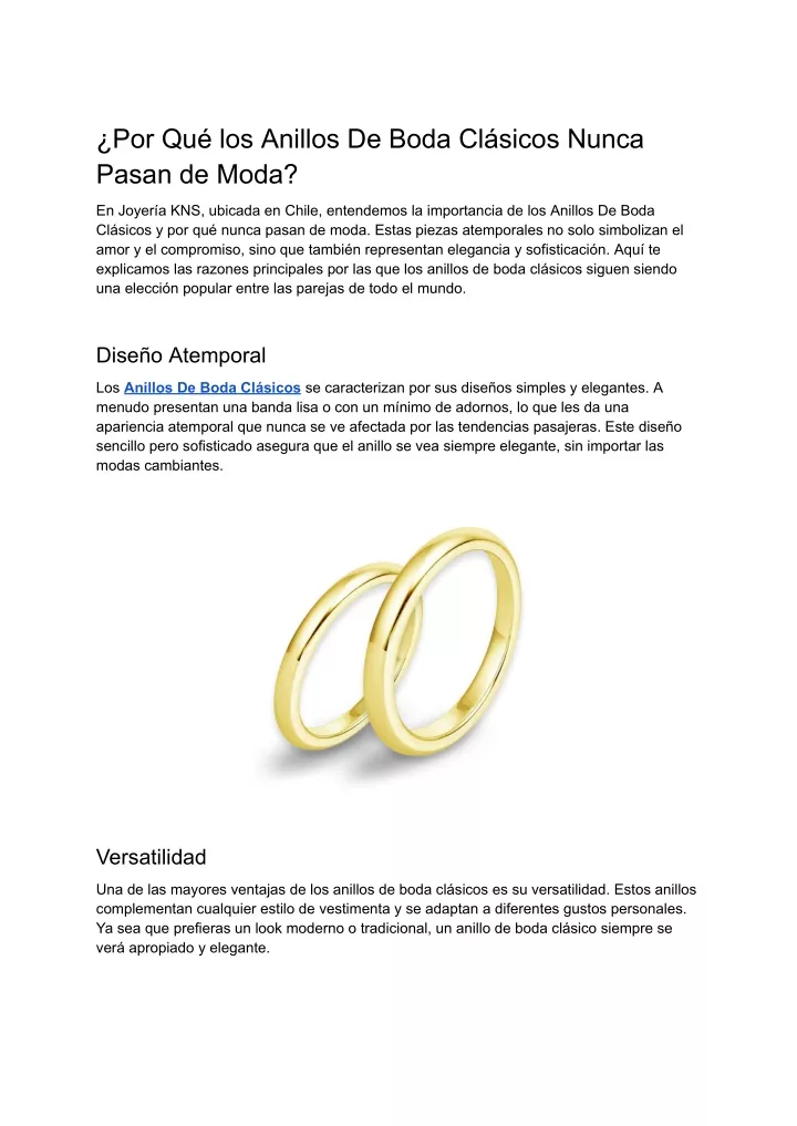 por qu los anillos de boda cl sicos nunca pasan