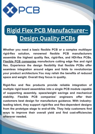 Rigid Flex PCB Manufacturer – Design Quality PCBs