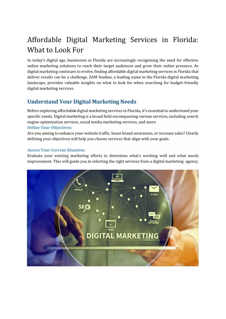 affordable digital marketing services in florida