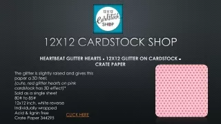 12x12 Cardstock shop HEARTBEAT GLITTER HEARTS - 12X12 GLITTER ON CARDSTOCK - CRATE PAPER