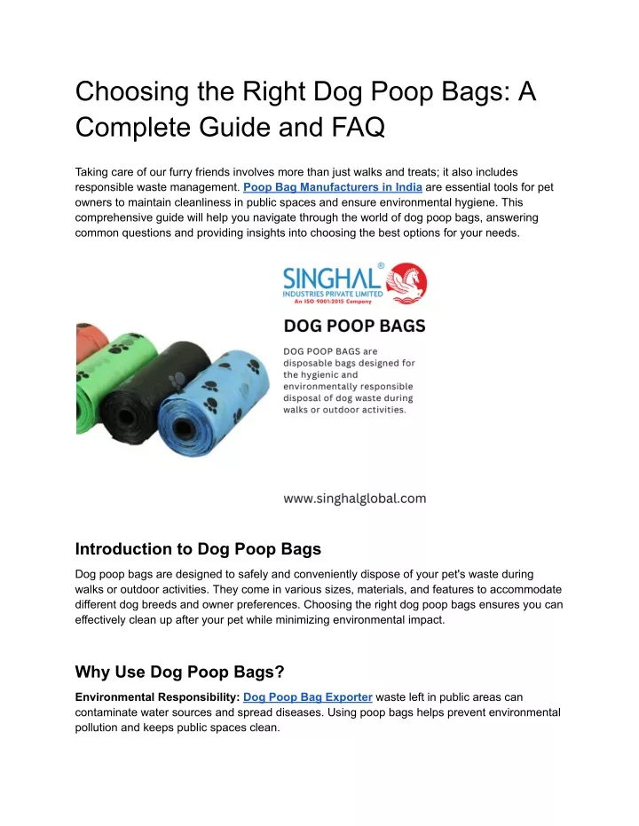 choosing the right dog poop bags a complete guide