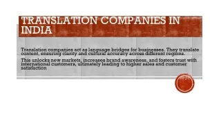 Translation Companies In India