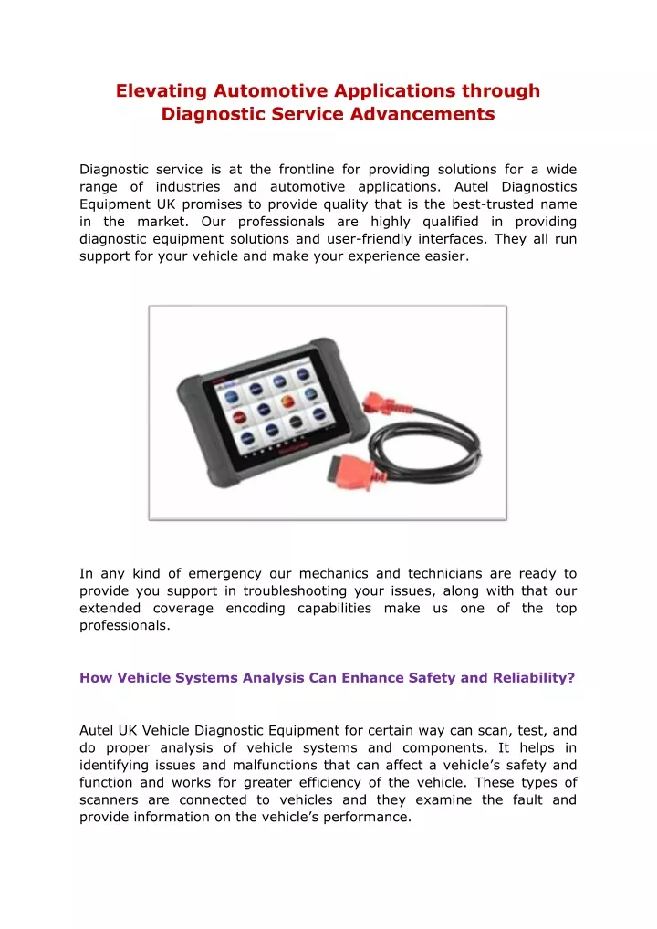 elevating automotive applications through