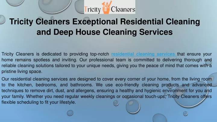 tricity cleaners exceptional residential cleaning