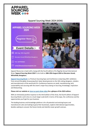 apparel sourcing week 2024 asw apparel sourcing
