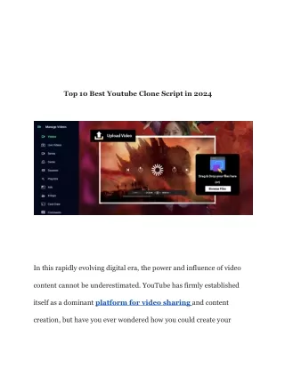 Top 10 Best Youtube Clone Script in 2024 (1)