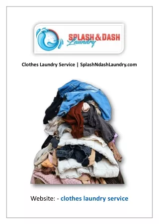 Clothes Laundry Service | SplashNdashLaundry.com