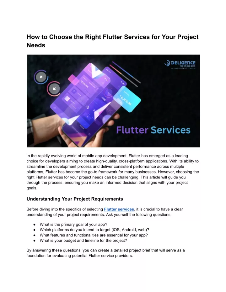 how to choose the right flutter services for your