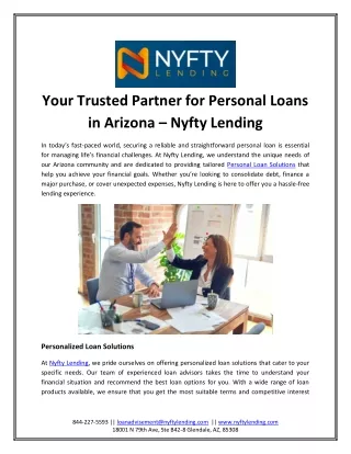 Your Trusted Partner for Personal Loans in Arizona - NYFTY Lending