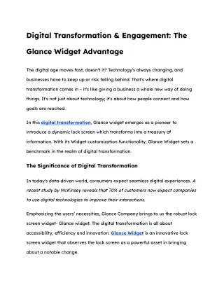 digital transformation engagement the