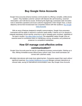 Buy Google Voice Accounts-100% USA, UK Verified and Safe
