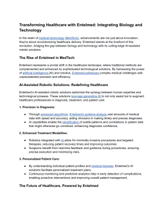 transforming healthcare with entelmed integrating