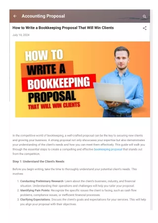 Mastering Bookkeeping Proposals: Essential Tips for Success
