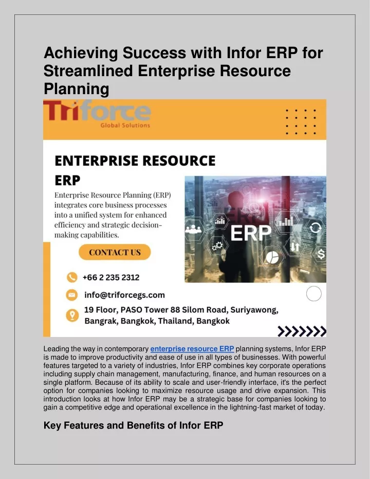 achieving success with infor erp for streamlined