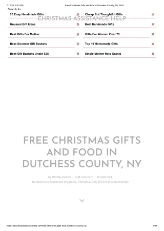 Free Christmas Gifts and food in Dutchess County, NY 2024