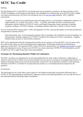 setc tax credit