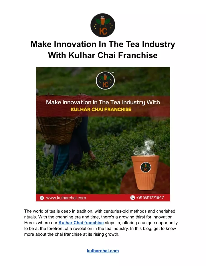 make innovation in the tea industry with kulhar