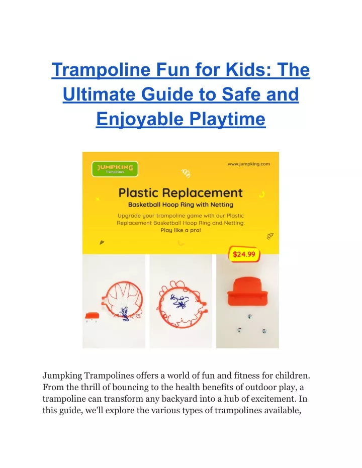 trampoline fun for kids the ultimate guide