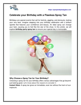 Get Birthday Party Ready with Spray Tan By Body Glow