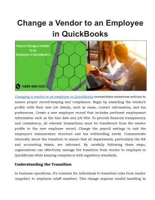 Change a Vendor to an Employee in QuickBooks