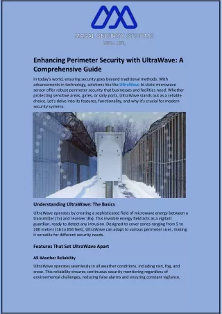 enhancing perimeter security with ultrawave
