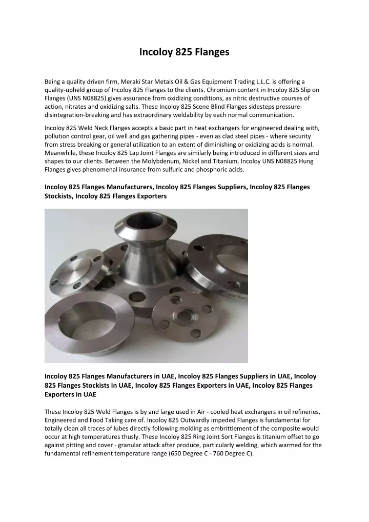 incoloy 825 flanges