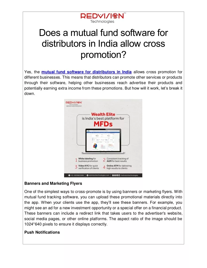 does a mutual fund software for distributors