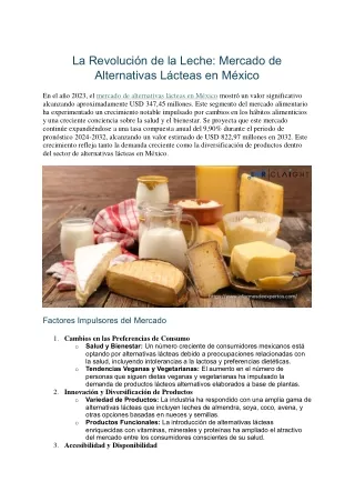 Mercado de Alternativas Lácteas en México