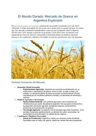 el mundo dorado mercado de granos en argentina