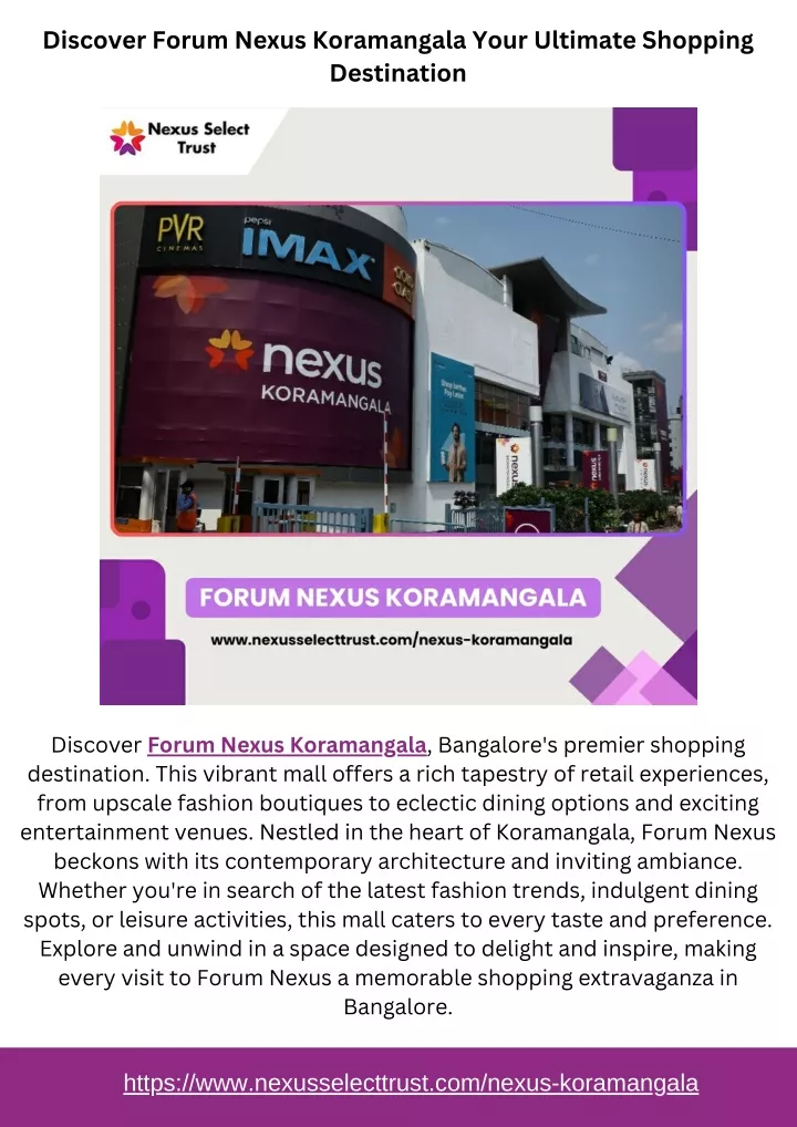 discover forum nexus koramangala your ultimate