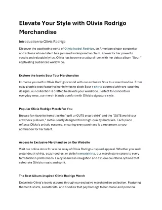elevate your style with olivia rodrigo merchandise
