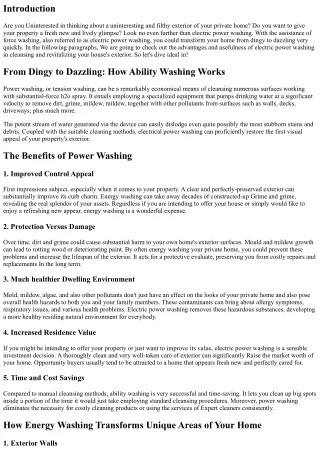 From Dingy to Stunning: How Energy Washing Can Change Your private home