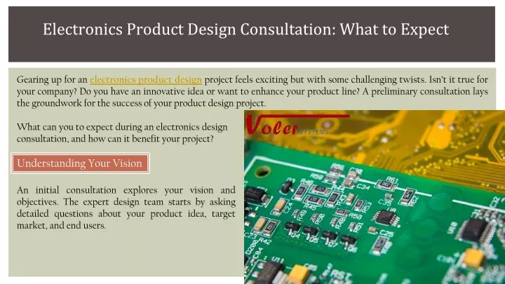 electronics product design consultation what