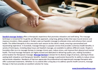 Therapeutic massage White Plains Scarsdale