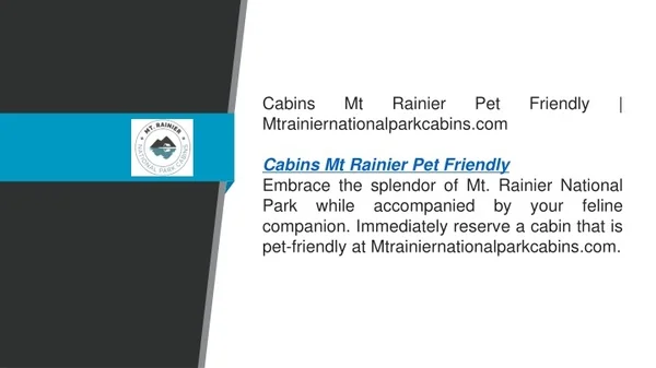 Cabins Mt Rainier Pet Friendly  Mtrainiernationalparkcabins.com