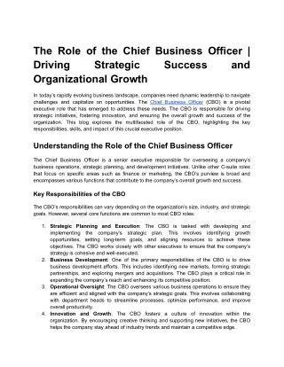 Chief Business Officer