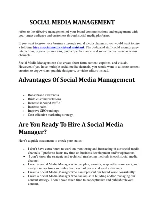 social media management