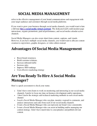 social media management