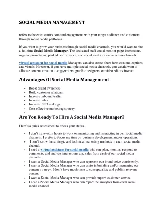 social media management refers