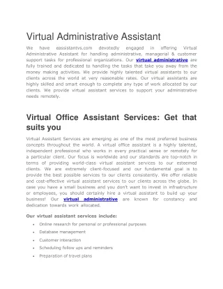 virtual administrative assistant