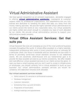 virtual administrative assistant