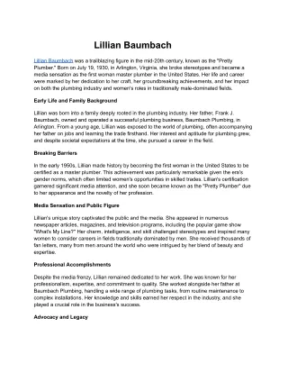 lillian baumbach
