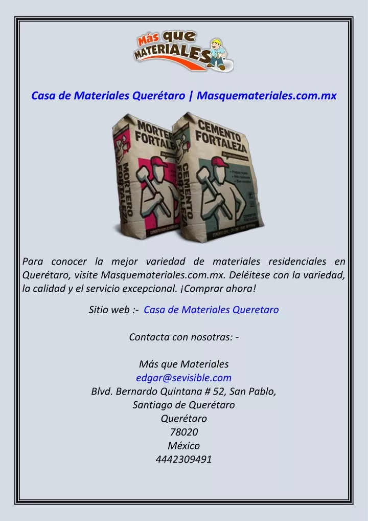 casa de materiales quer taro masquemateriales