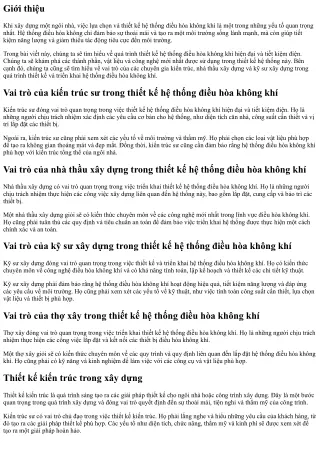 Thiết Kế Hệ Thống Điều Hòa Không Khí Hiện Đại Và Tiết Kiệm Điện