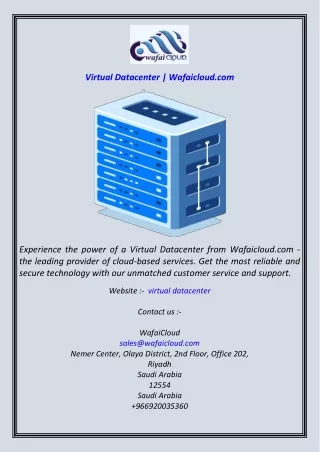 Virtual Datacenter  Wafaicloud.com