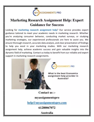 marketing research assignment help expert