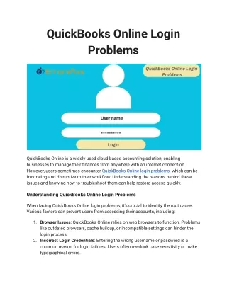 QuickBooks Online Login Problems