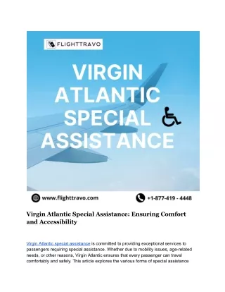 Virgin Atlantic Special Assistance