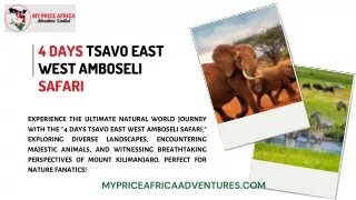 4 days tsavo east west amboseli safari